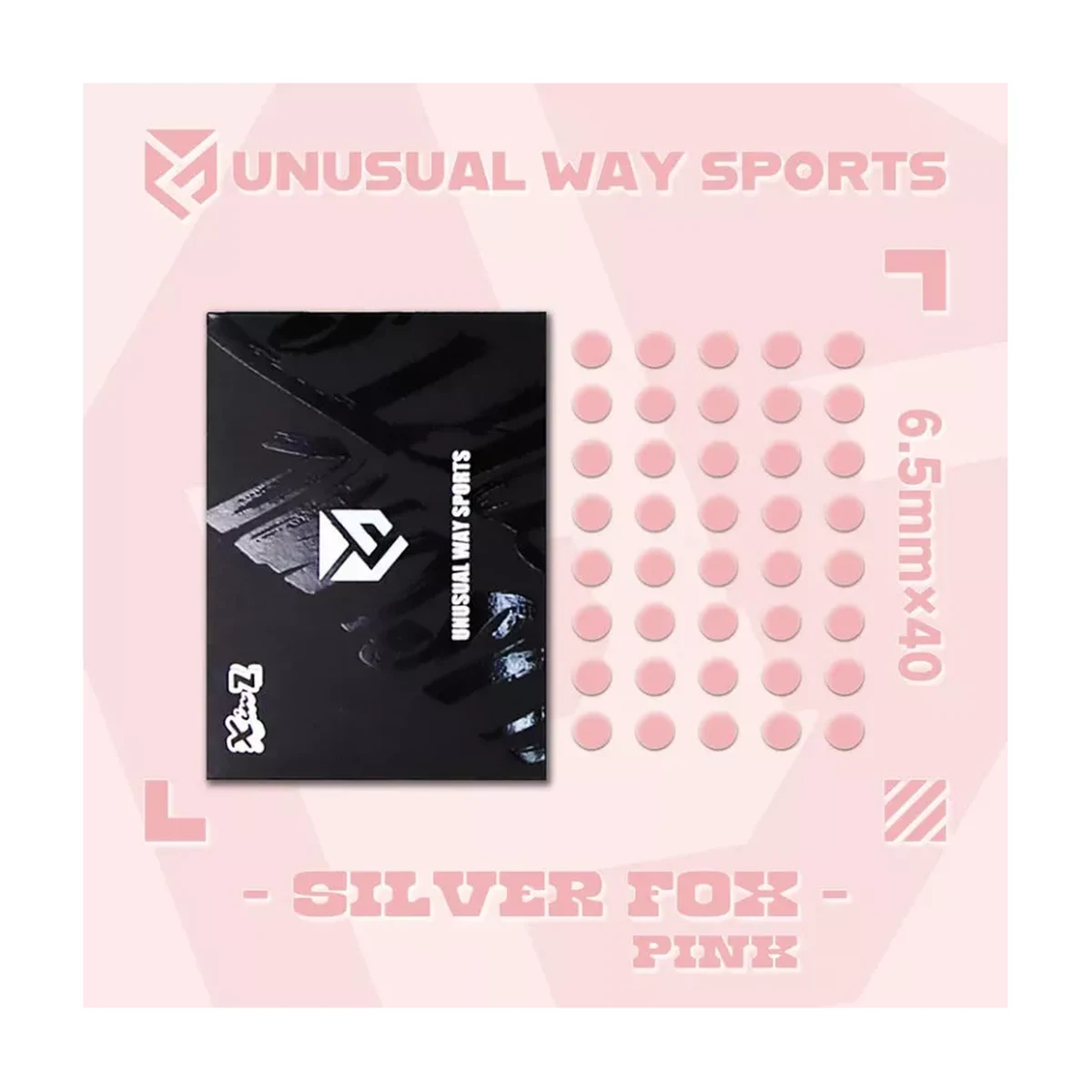 Unusual Way Sports Silver Fox Pink Dots 6.5mm