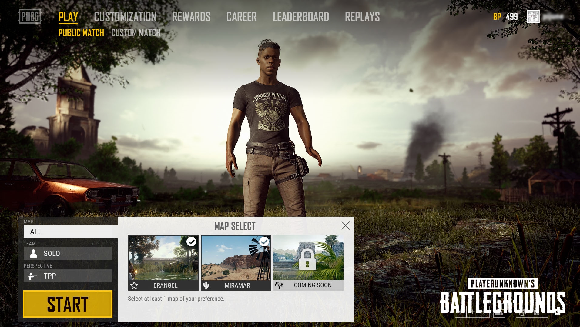 【PUBG】遂に「マップ選択機能」のUIが公開、テストサーバーへの実装はまもなく