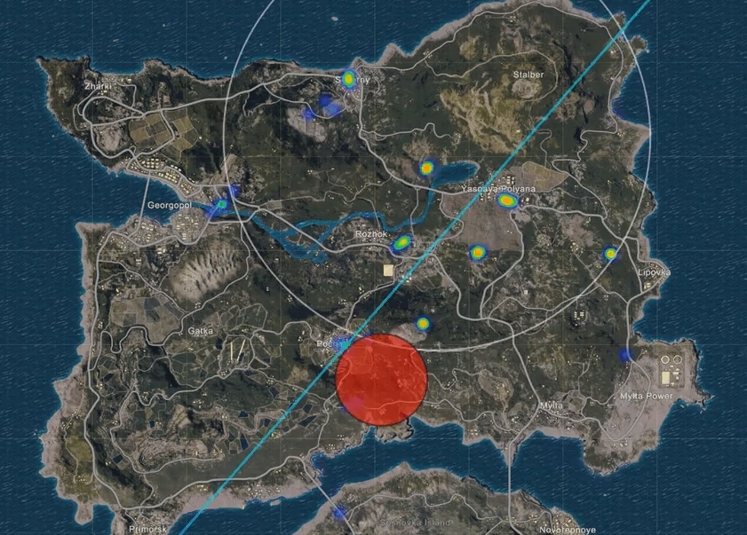 【PUBG】プレイヤー名入力のみで試合のリプレイをヒートマップで追える「PUBG-Heat」が面白い