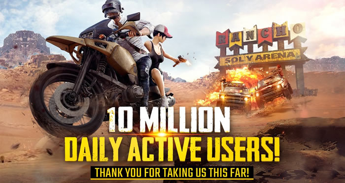 『PUBG MOBILE』の1日あたりのプレイヤー数は1,000万人以上(中国市場を含まない)と発表
