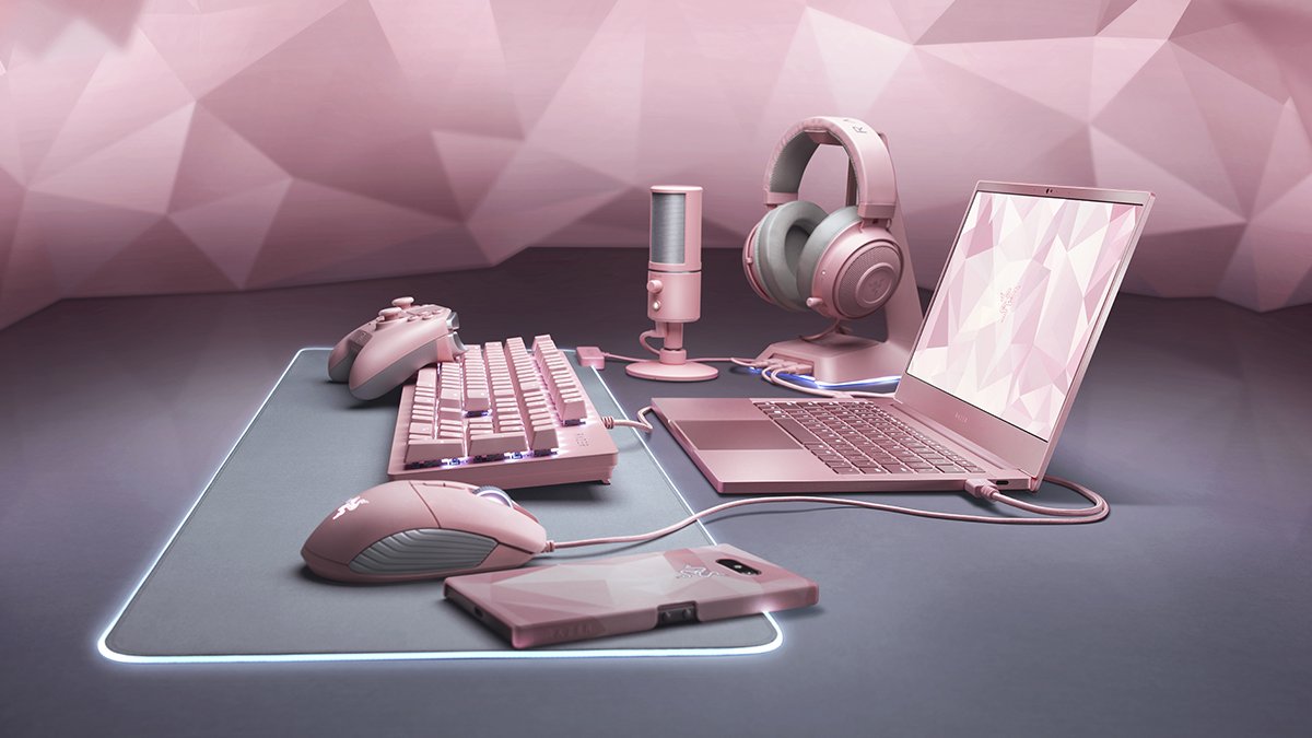 Razer、バレンタイン限定カラーのゲーミングデバイスやノートPC「Quartz Pink Edition」計9製品を発表