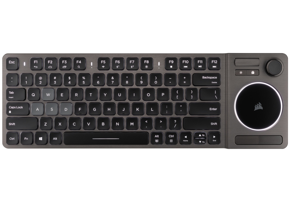 Corsair タッチパッドとジョイスティックを備えた無線対応ゲーミングキーボード K Wireless 発表 Dpqp