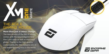 Endgame Gear、XM1のホワイトモデル「Endgame Gear XM1 White」を発表。軽くて柔らかいケーブル、厚めのマウスソールに変更